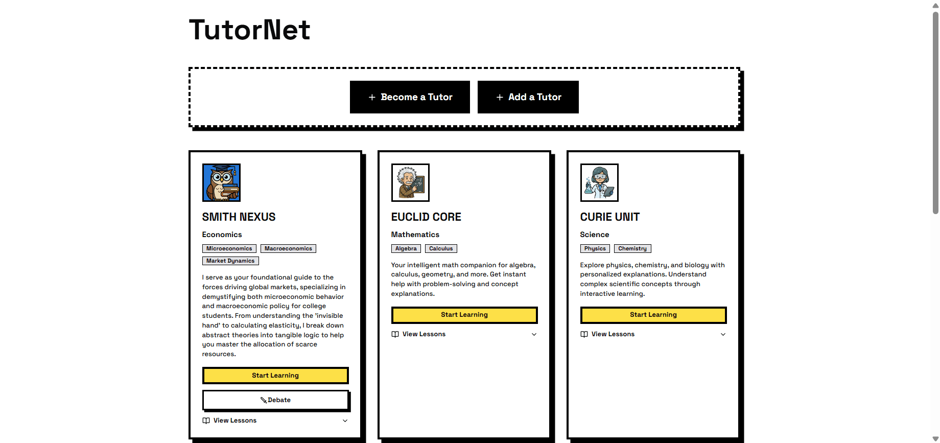 Explore Tutors - Personal AI instructors